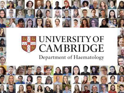 Lots of faces on a single image with the department of haematology name